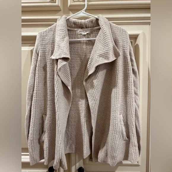 Barefoot Dreams CozyChic Lite Coastal Waffle Knit Open Front Cardigan - Picture 1 of 3